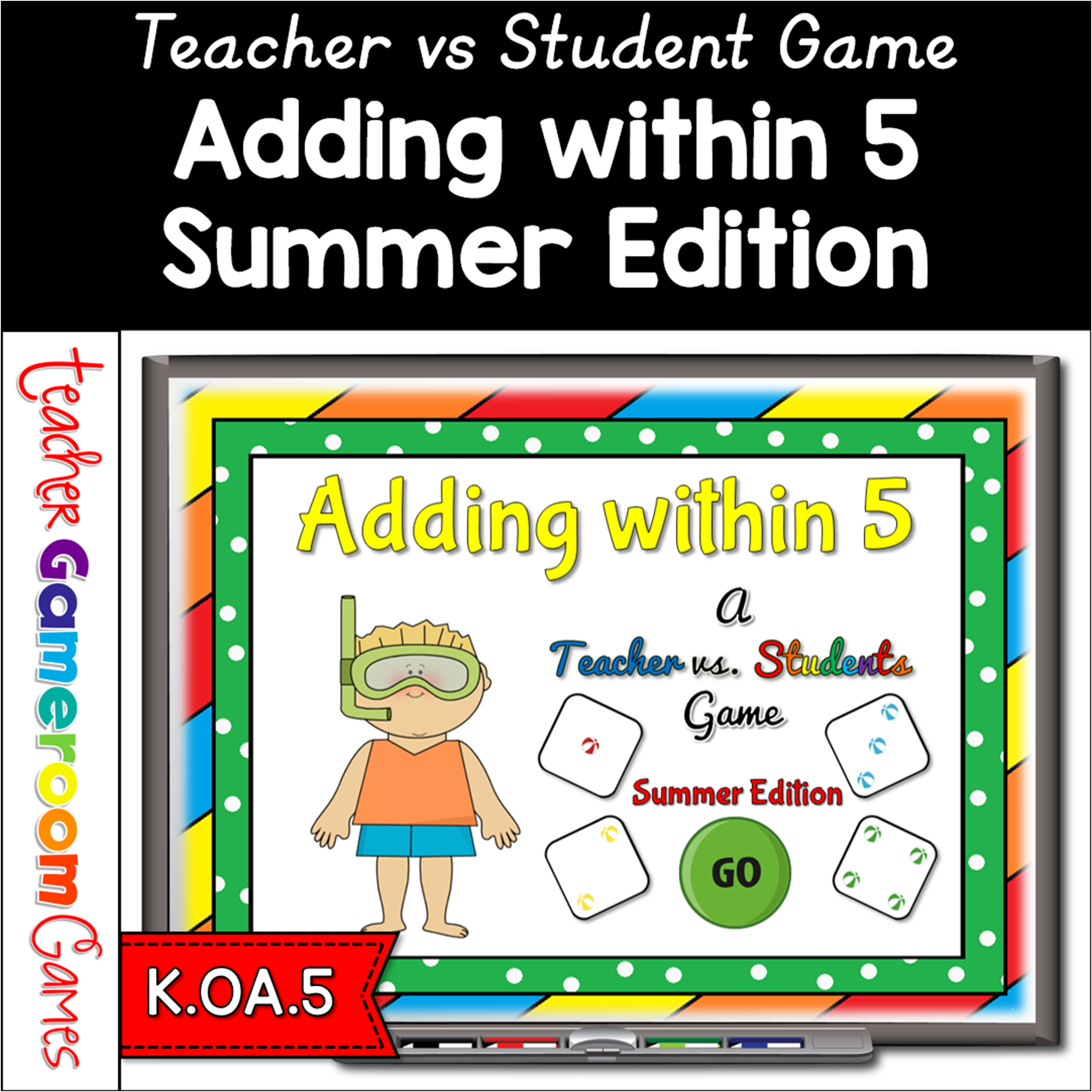 Adding Within 100 Summer Powerpoint Game by Teacher Gameroom