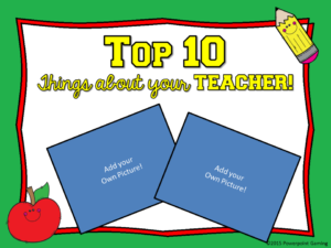 Top 10 Things about Your Teacher Mini Game