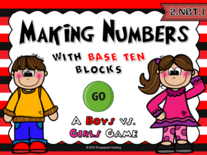 Making Numbers with Base Ten Block - Student vs Student Game