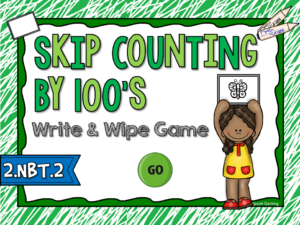 Skip Counting by 100 Write and Wipe Game