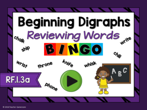 Beginning Digraphs Bingo Game