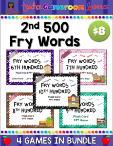 2nd 500 Fry Words Flash Card Bundle