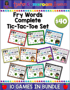 Fry Words Complete Tic-Tac-Toe Set Cover