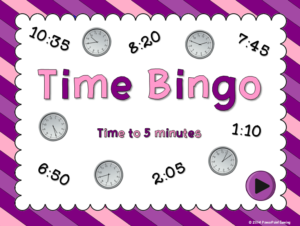 Time to 5 Minutes Bingo Game