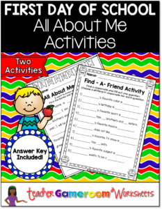 All About Me Activities