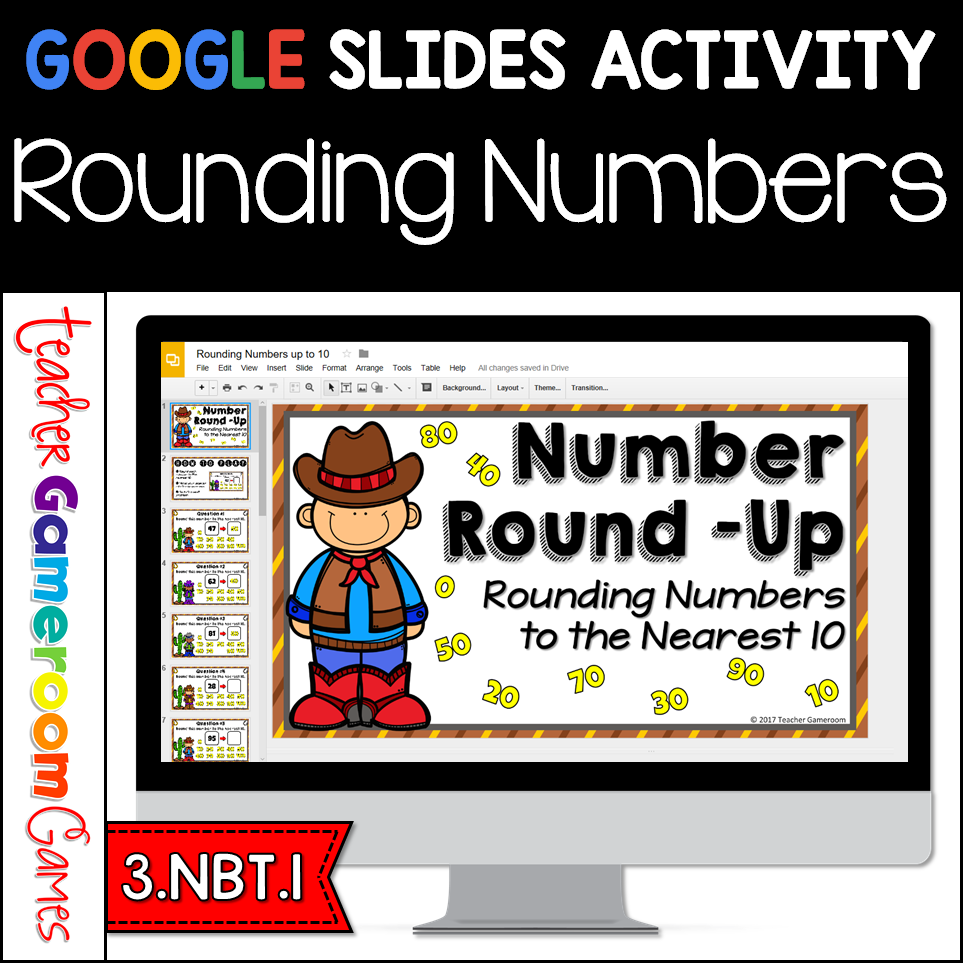 Rounding Numbers Google Slides Game