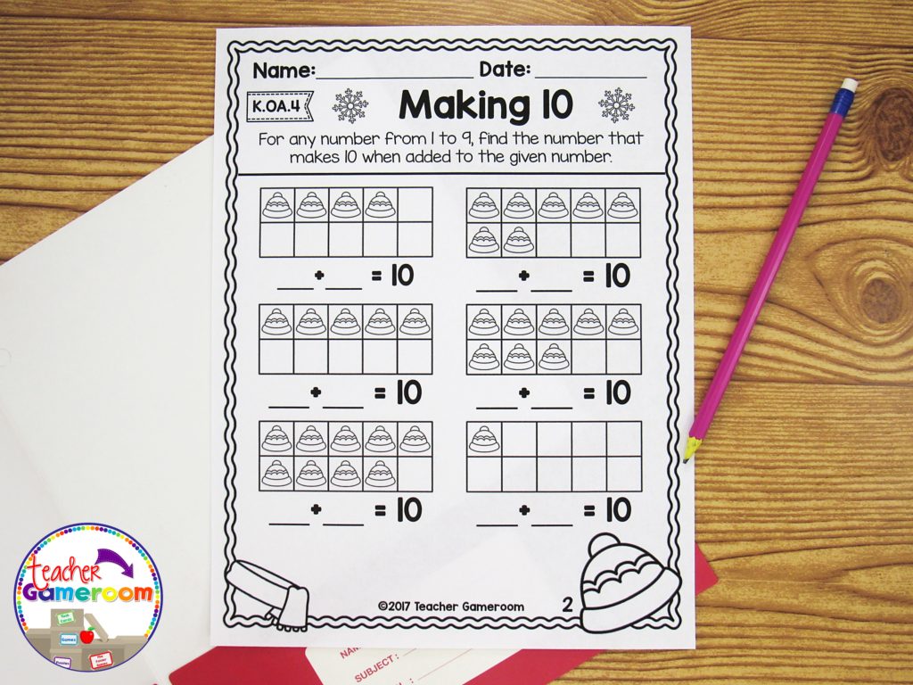 Kindergarten Winter Math Worksheets - Teacher Gameroom