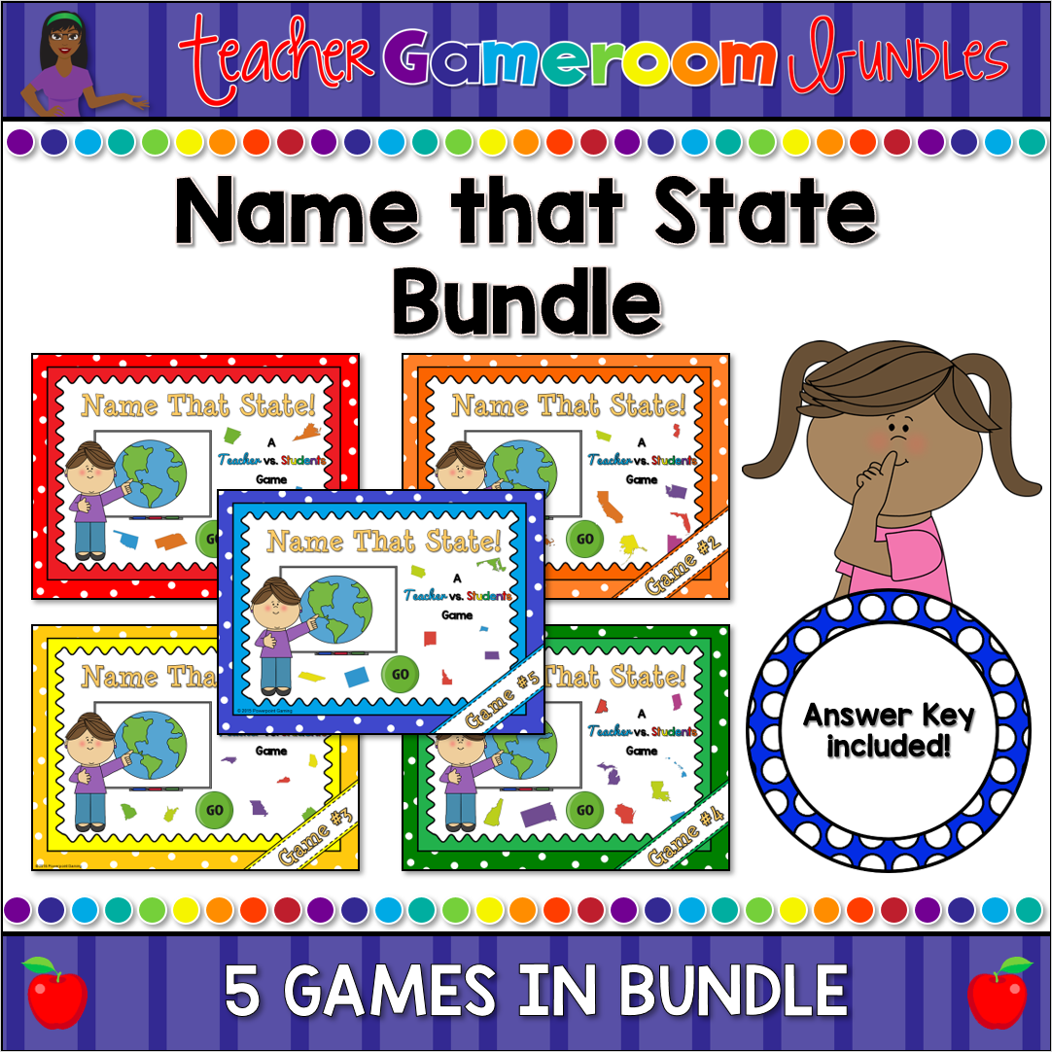 Download Name the State Bundle Cover - Teacher Gameroom