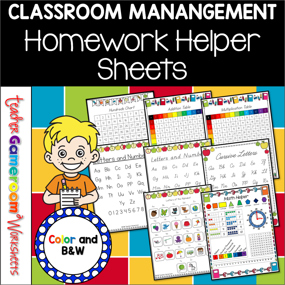 homework helper sheets