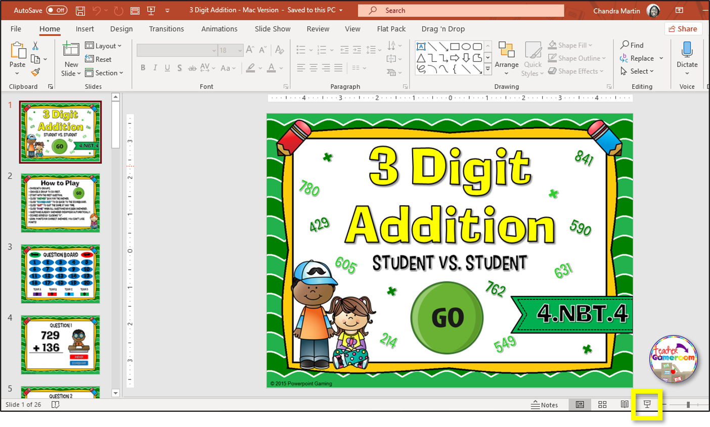 3 to 5 Digit Addition and Subtraction Powerpoint Game by Teacher Gameroom