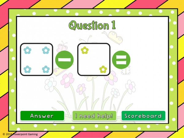 Subtract within 5 Spring Edition Powerpoint Game - Image 6