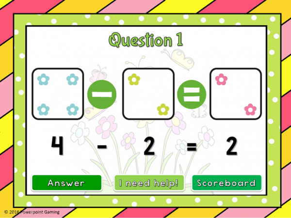 Subtract within 5 Spring Edition Powerpoint Game - Image 5