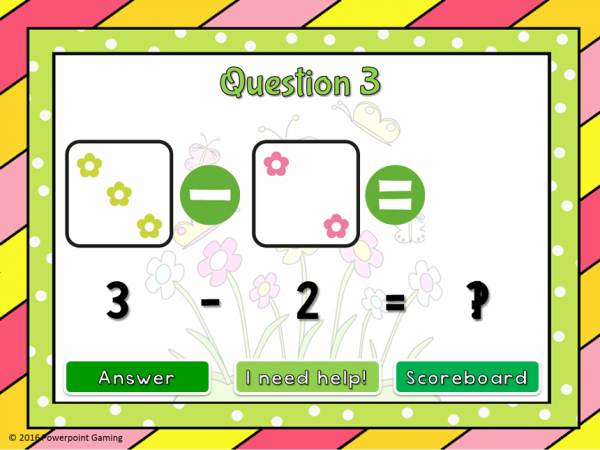 Subtract within 5 Spring Edition Powerpoint Game - Image 3