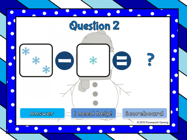 Subtract within 5 Winter Edition Powerpoint Game - Image 4