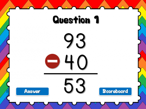 Teacher vs Student - Subtracting Multiples of 10 Powerpoint Game - Image 9