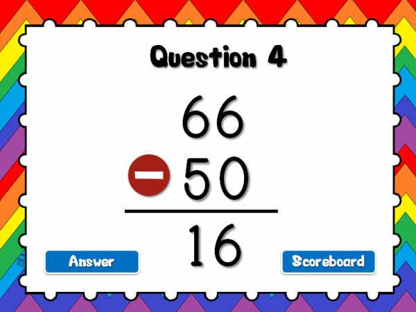 Teacher vs Student - Subtracting Multiples of 10 Powerpoint Game - Image 5