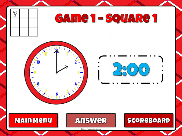 Tic-Tac-Toe - Time to the Half Hour Powerpoint Game - Image 2