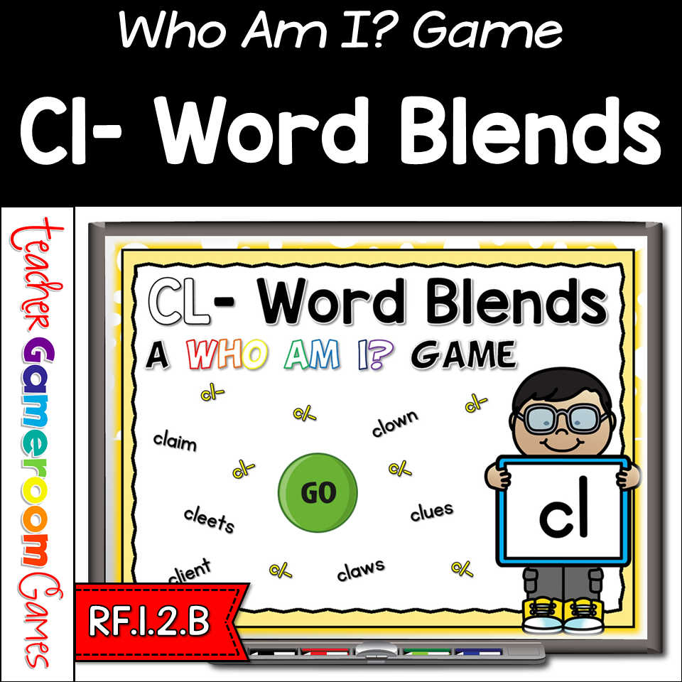 CL Word Blends Who am I Word Game Cover - Teacher Gameroom