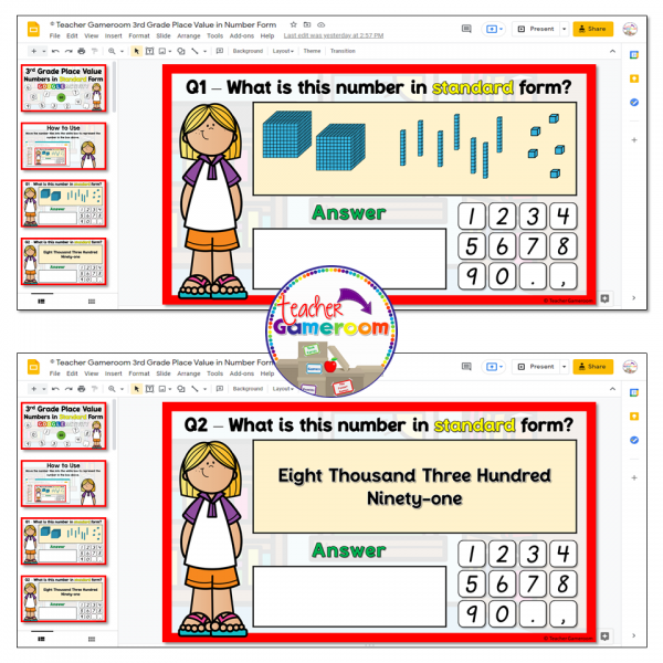 Numbers in Standard Form up to 10,000 Place Value Google Activity - Image 4