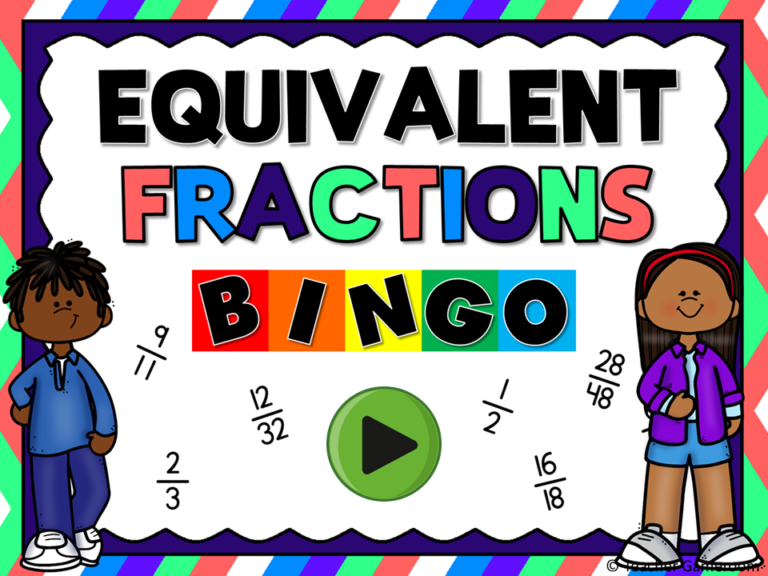 Equivalent Fractions Bingo Game - Teacher Gameroom