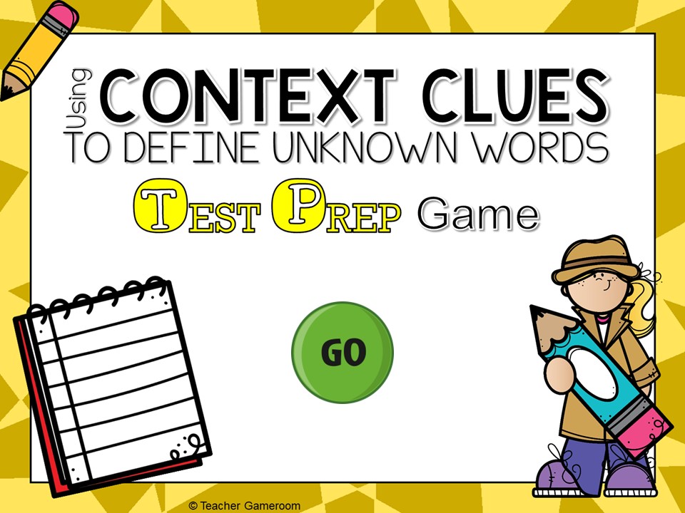 Context Clues Test Prep Game #4 Cover - Teacher Gameroom