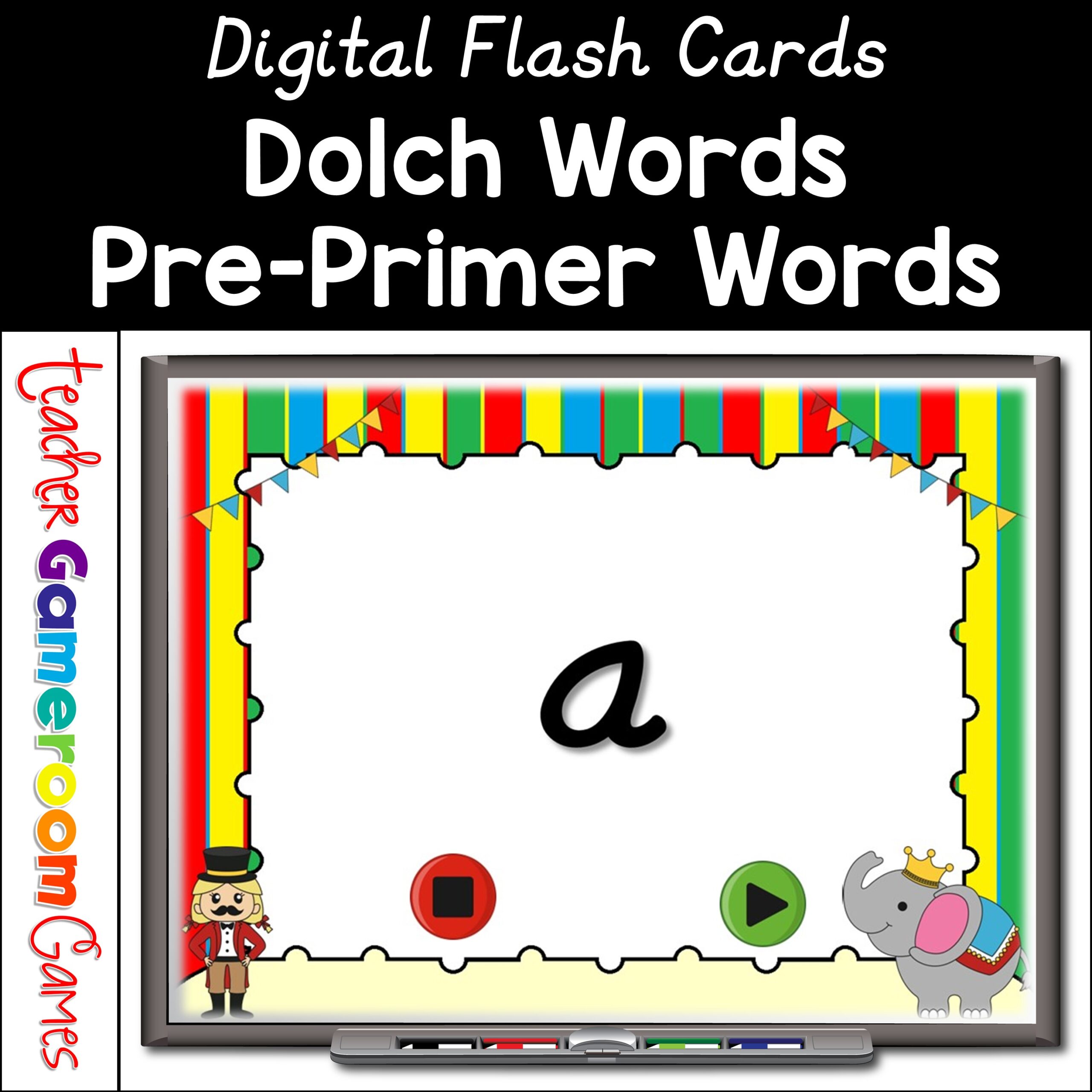 Dolch Words Pre Primer Flash Card Set Game Cover Teacher Gameroom 7530