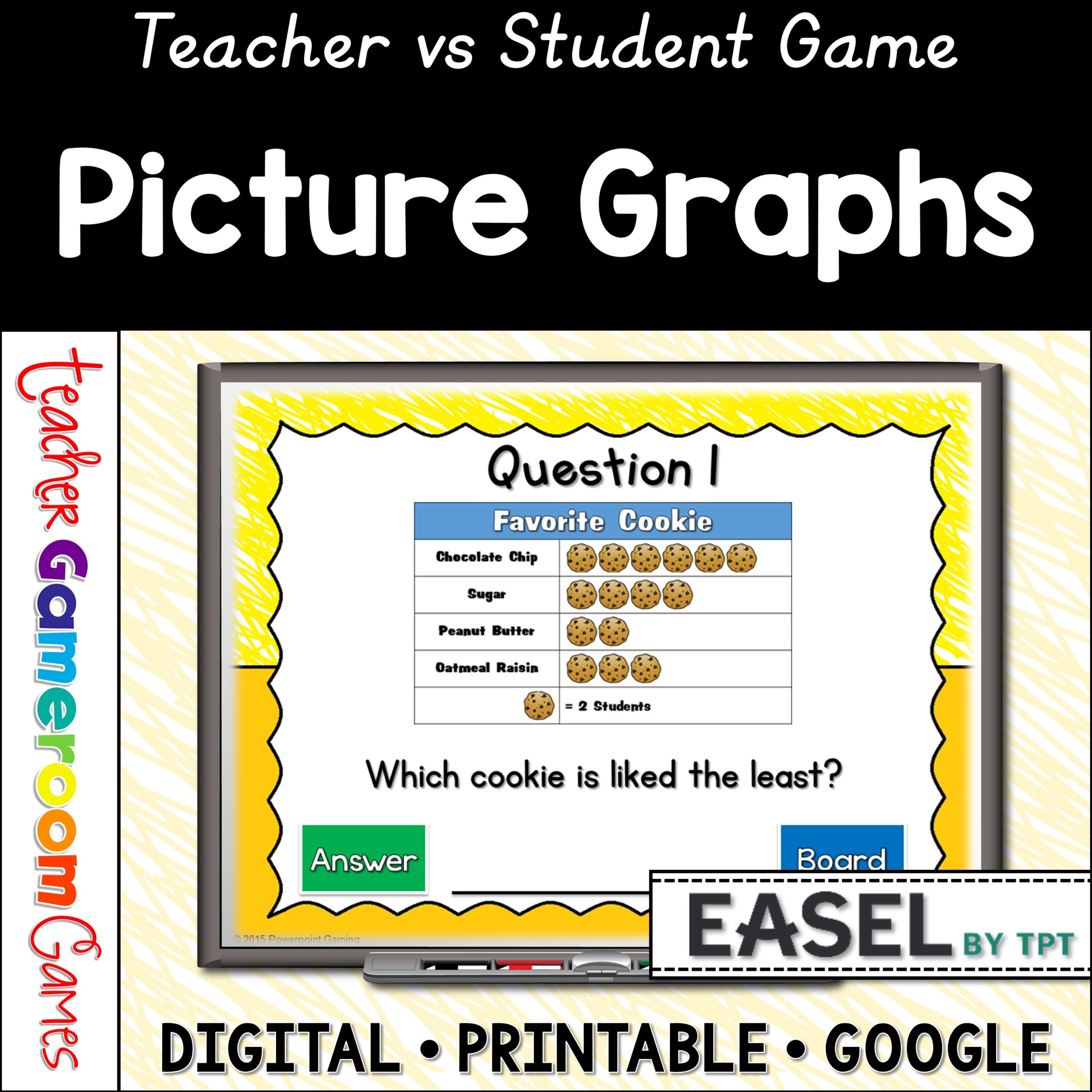 Pictographs Teacher vs Student Powerpoint Game Cover - Teacher Gameroom